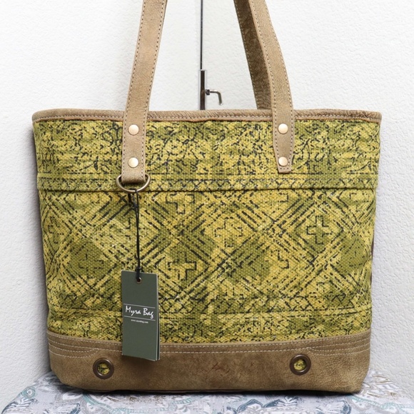 Myra Bag Handbags - 🆕Myra Bag NWT🆕 GOLD CROSS Large Canvas Tote Bag